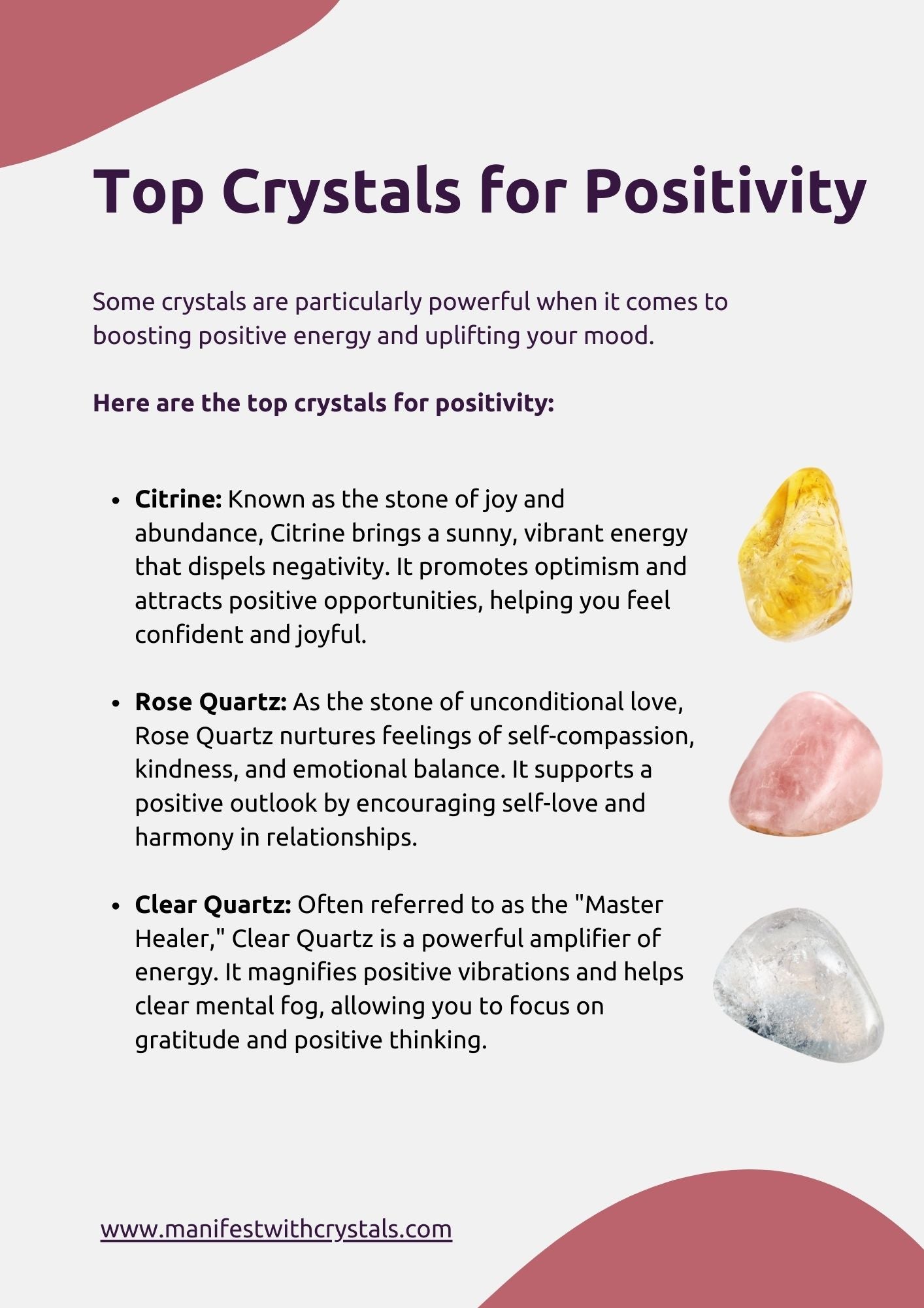 How to Boost Positivity with Crystals