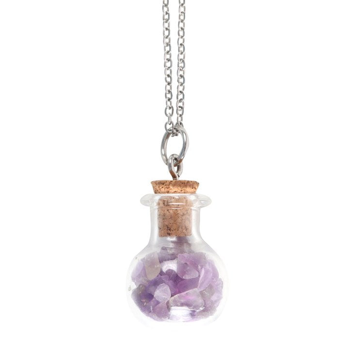 Calming Amethyst Bottle Necklace