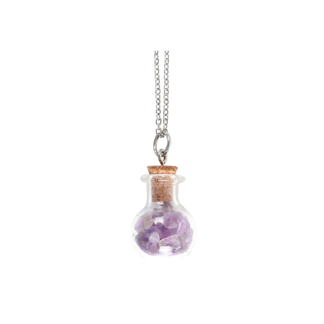 Calming Amethyst Bottle Necklace