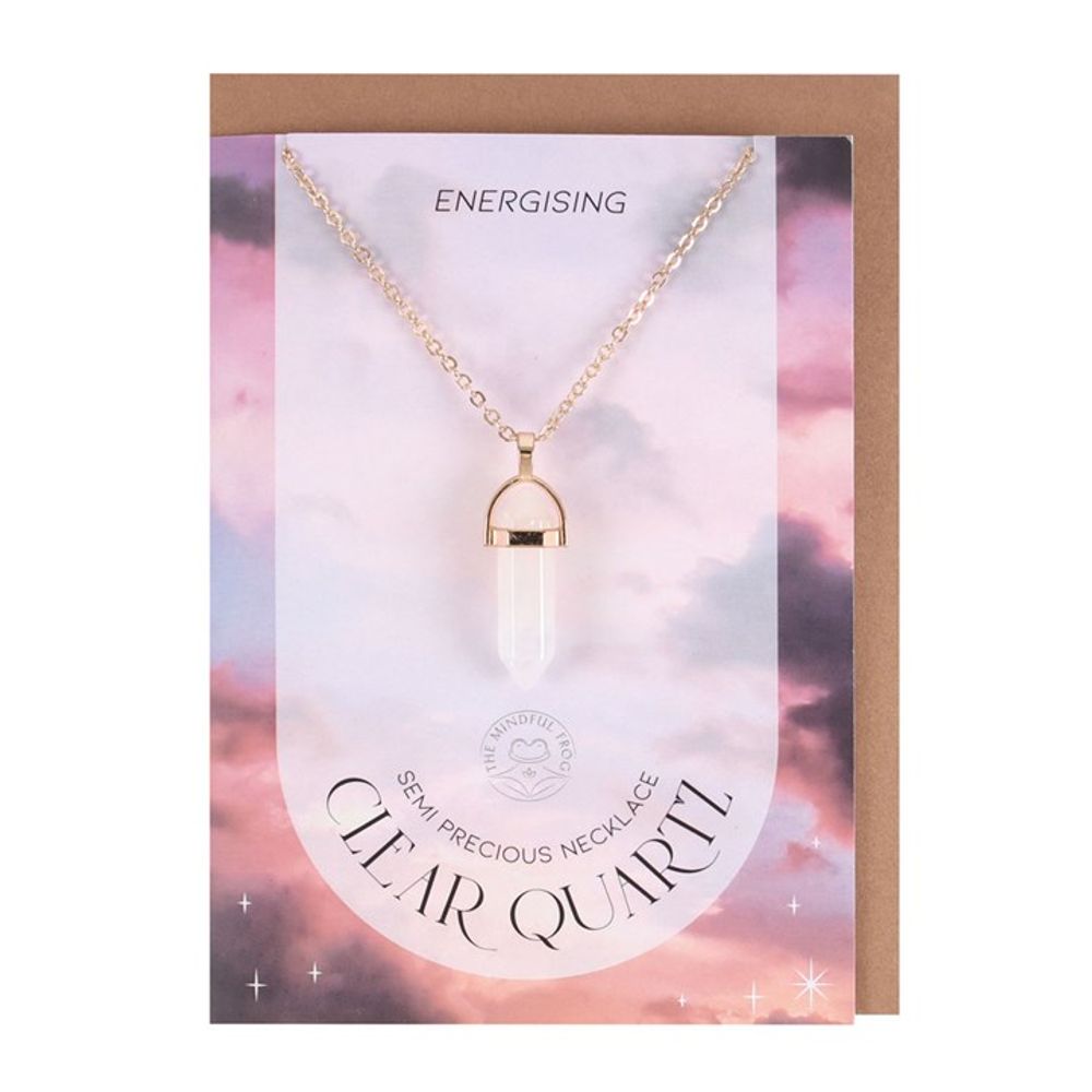 Energising - Clear Quartz Crystal Necklace Card