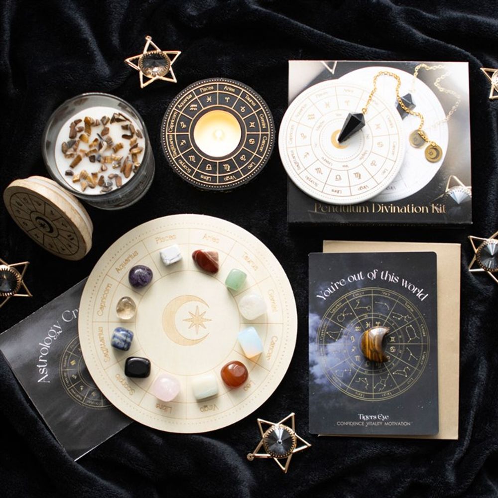 Powerful Astrology Wheel Crystal Grid Set