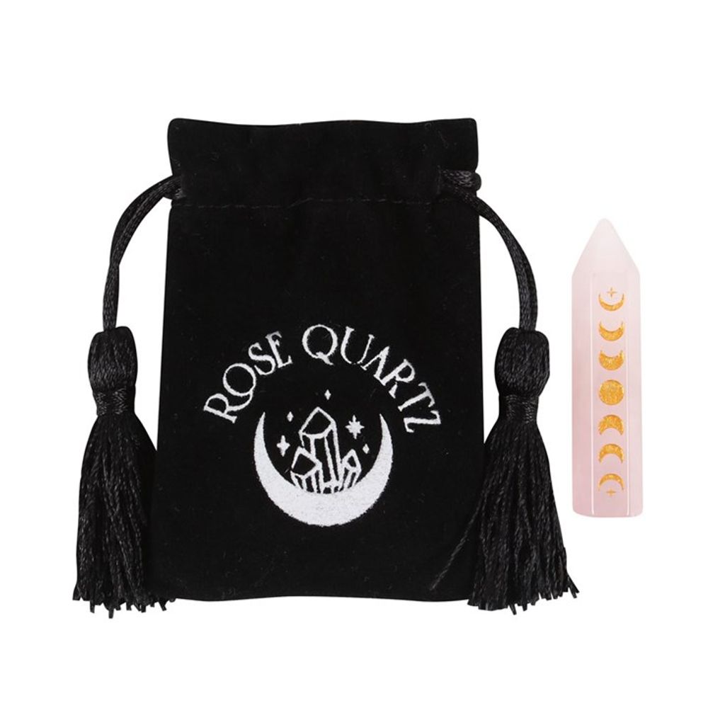 Rose Quartz Love Moon Phase Crystal Point