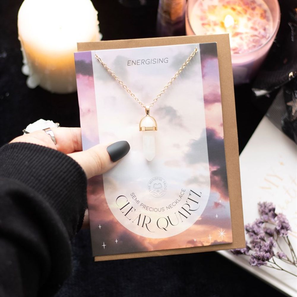 Energising - Clear Quartz Crystal Necklace Card