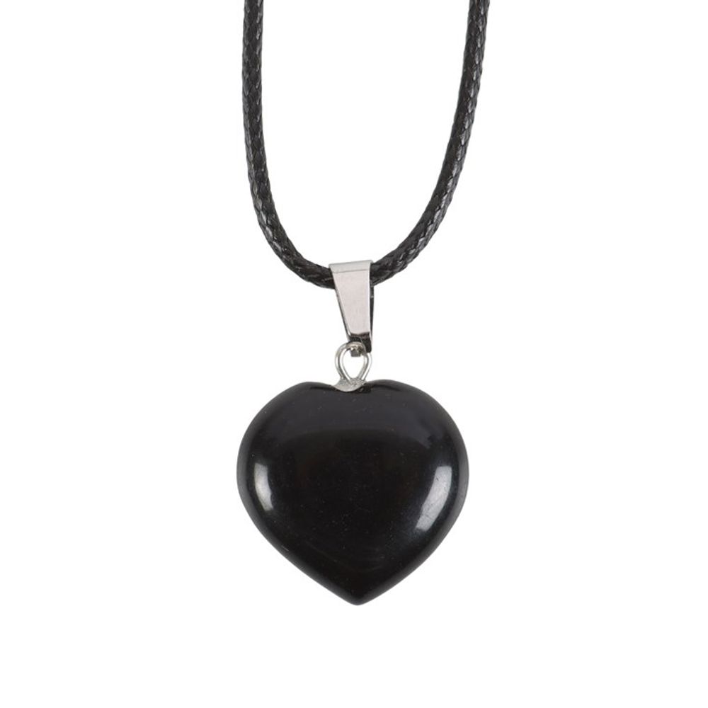 Strength - Black Obsidian Healing Crystal Heart Necklace