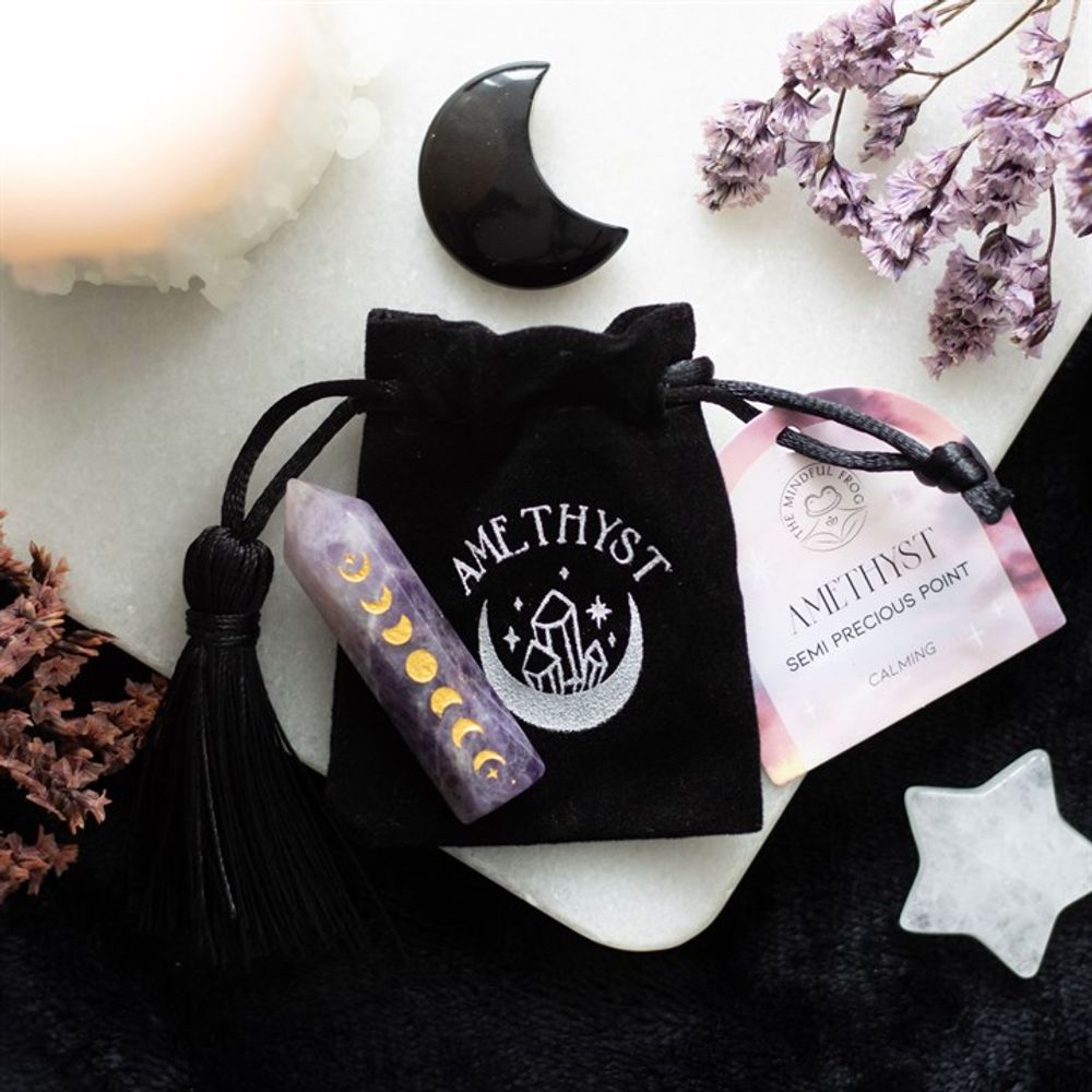 Amethyst Peace & Protection Moon Crystal Point