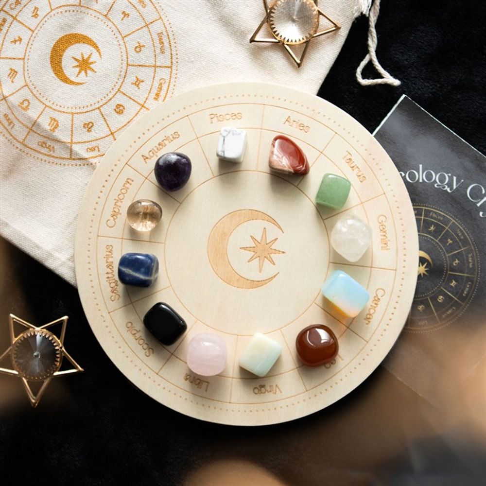 Powerful Astrology Wheel Crystal Grid Set