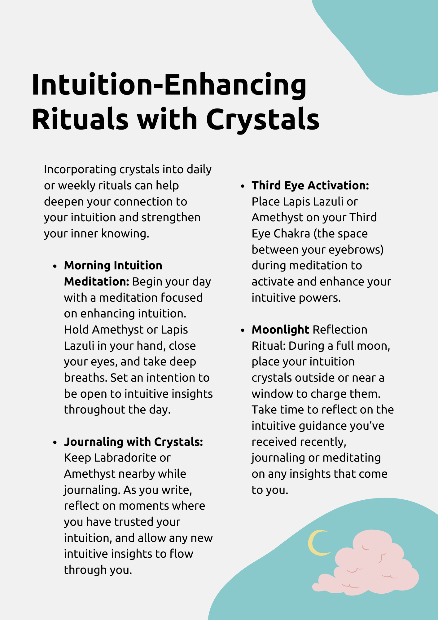 How to Enhance Intuition with Crystals