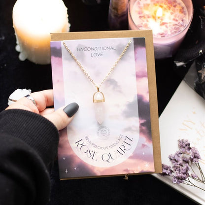 Unconditional Love - Rose Quartz Crystal Necklace Card