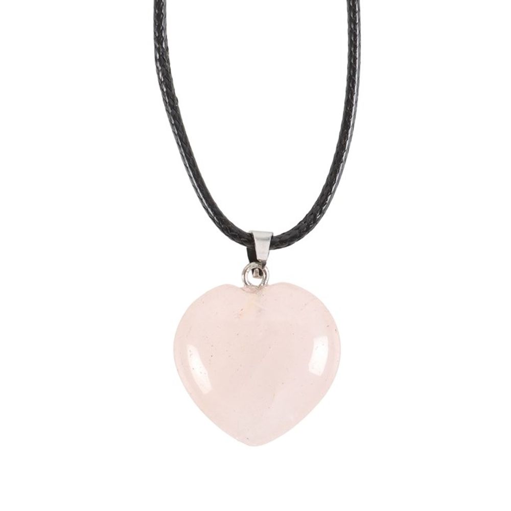 Love - Rose Quartz Healing Crystal Heart Necklace