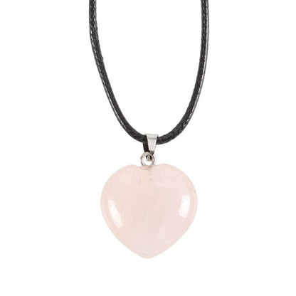Love - Rose Quartz Healing Crystal Heart Necklace