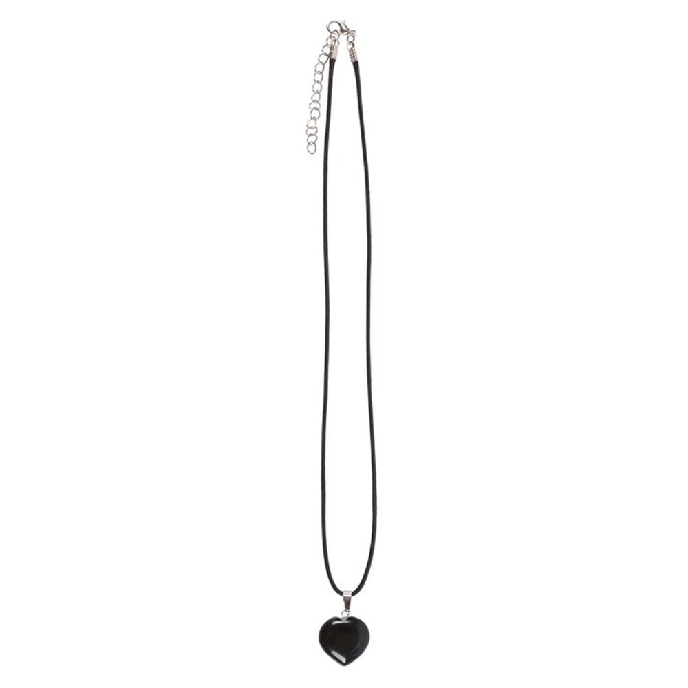 Strength - Black Obsidian Healing Crystal Heart Necklace