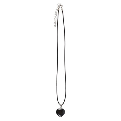 Strength - Black Obsidian Healing Crystal Heart Necklace