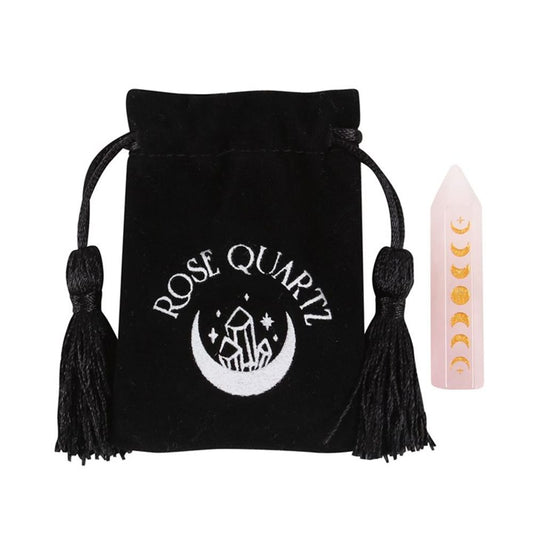 Rose Quartz Love Moon Phase Crystal Point