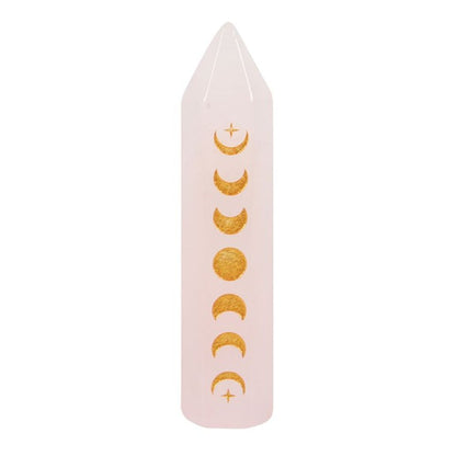 Rose Quartz Love Moon Phase Crystal Point