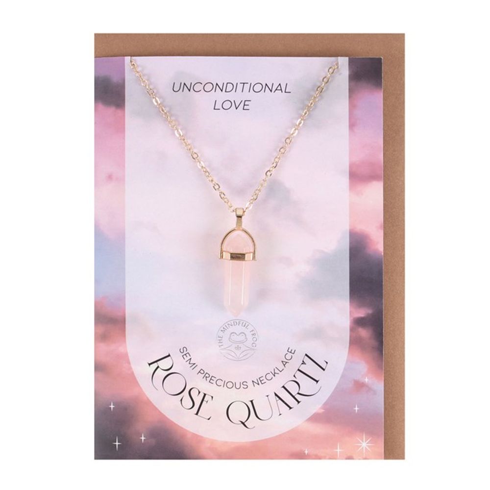 Unconditional Love - Rose Quartz Crystal Necklace Card