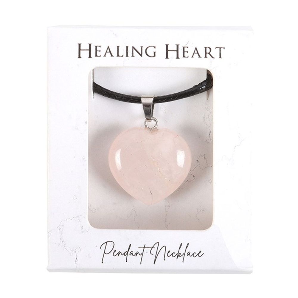 Love - Rose Quartz Healing Crystal Heart Necklace
