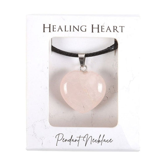 Love - Rose Quartz Healing Crystal Heart Necklace
