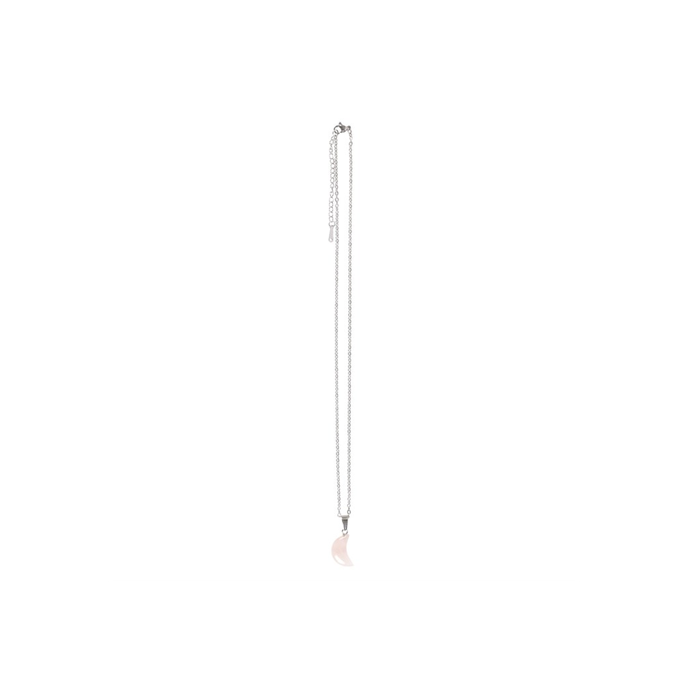Love - Rose Quartz Crystal Moon Necklace on Greeting Card