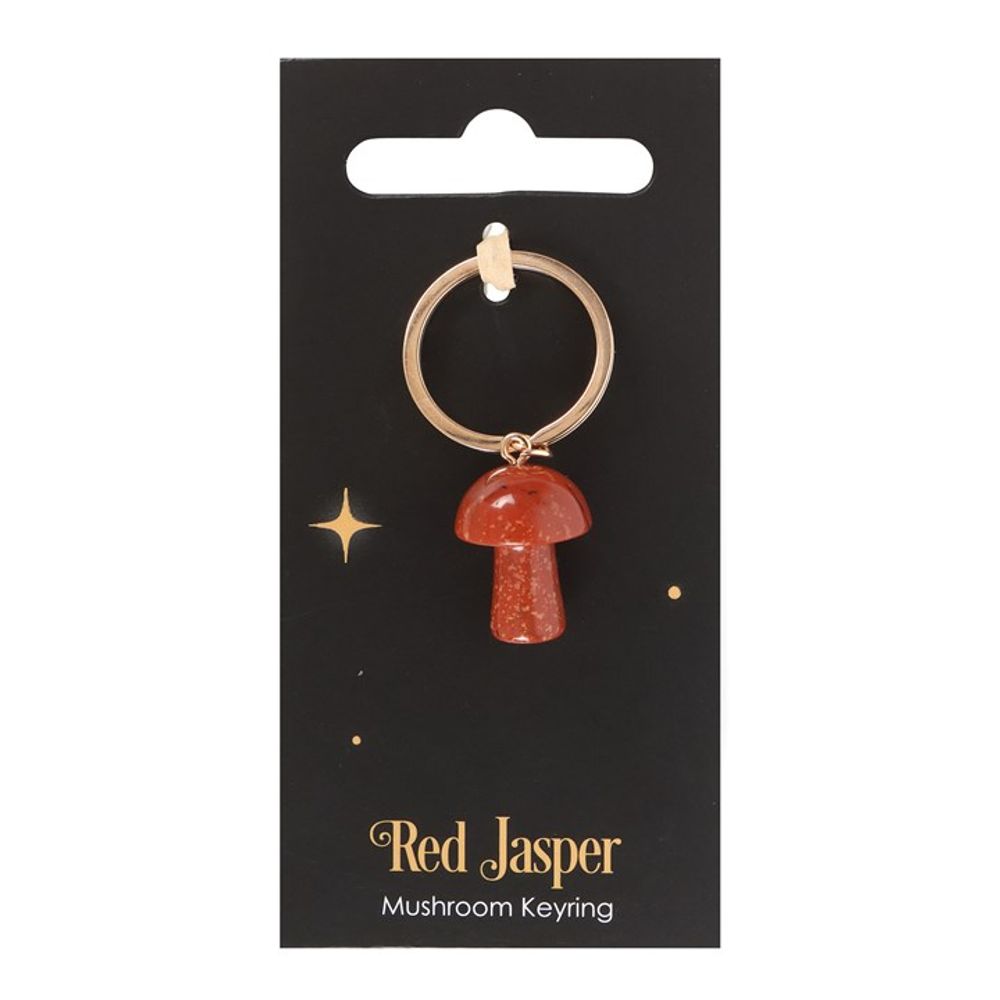 Relaxation - Red Jasper Crystal Mushroom Keyring