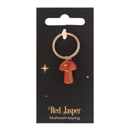 Relaxation - Red Jasper Crystal Mushroom Keyring