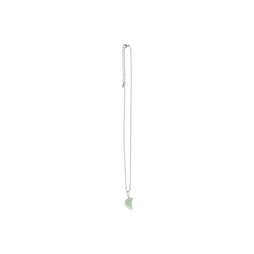 Abundance - Green Aventurine Crystal Moon Necklace on Greeting Card