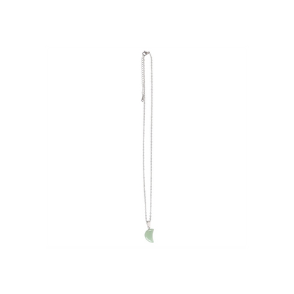 Abundance - Green Aventurine Crystal Moon Necklace on Greeting Card