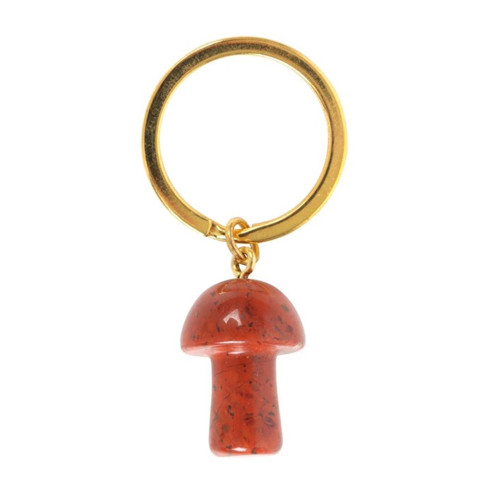 Relaxation - Red Jasper Crystal Mushroom Keyring
