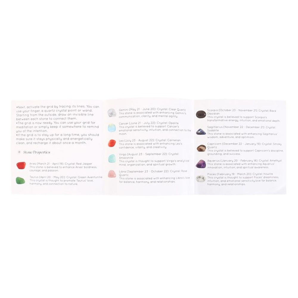 Powerful Astrology Wheel Crystal Grid Set