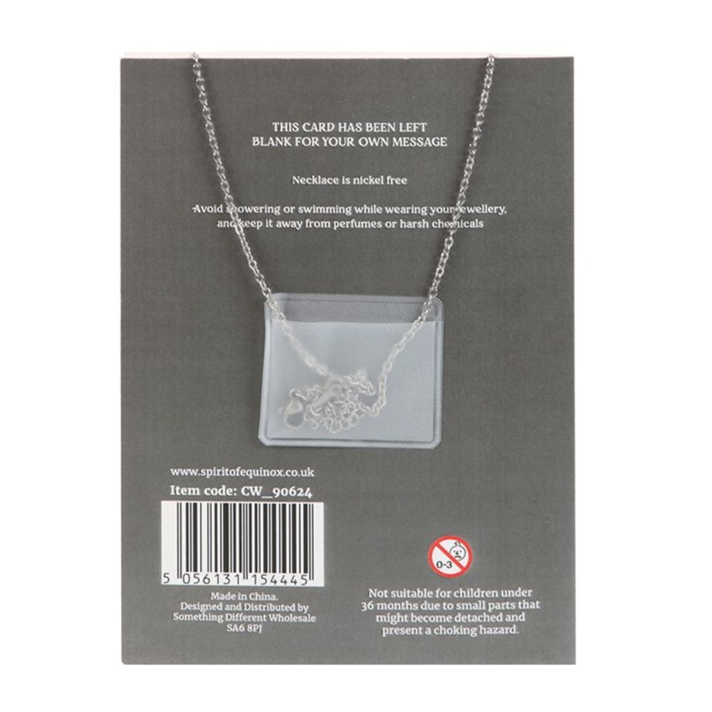 Stability - Black Obsidian Crystal Moon Necklace on Greeting Card