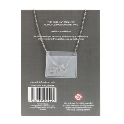 Stability - Black Obsidian Crystal Moon Necklace on Greeting Card